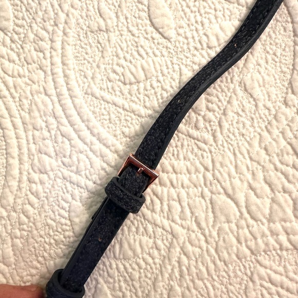 Free People Suede Blue Fringe Handbag Crossbody NWOT - Picture 9 of 10